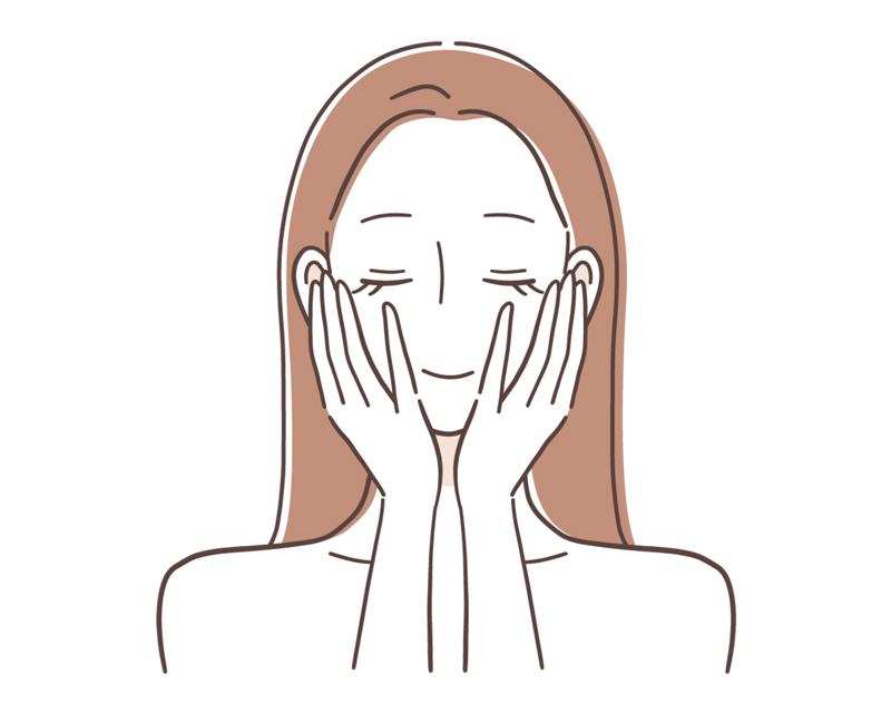 エイジングケアをする女性のイラスト