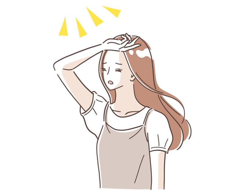紫外線を気にする女性のイラスト