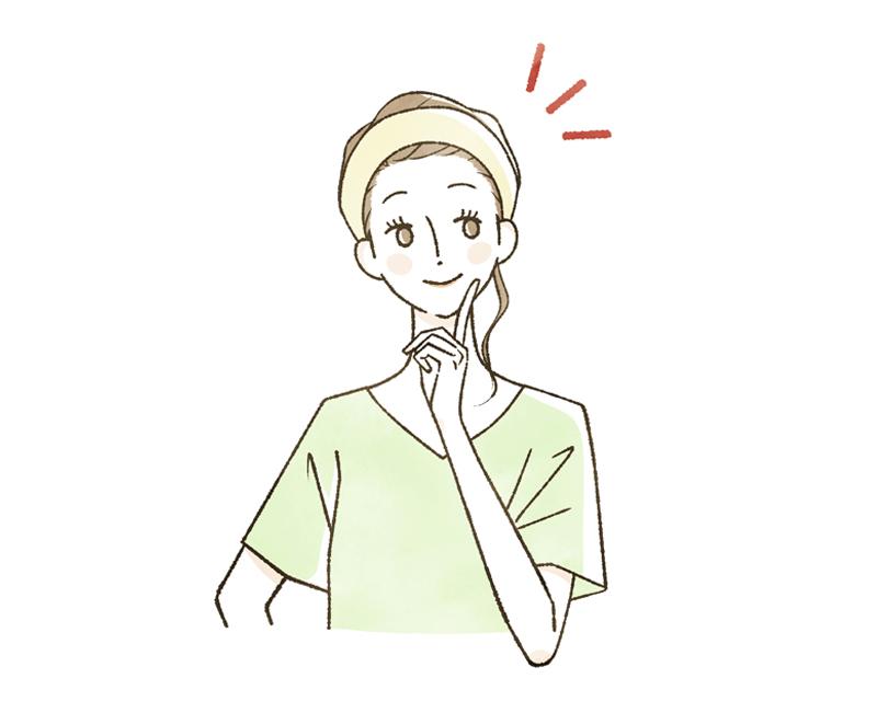 美白を目指すためのスキンケアを考える女性のイラスト